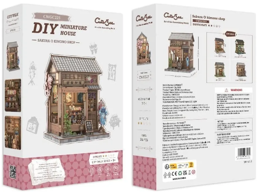 Miniature House Model Kit Sakura O Kimono Shop 19 x 14 cm
