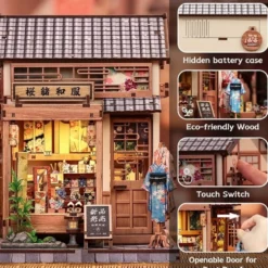 Miniature House Model Kit Sakura O Kimono Shop 19 x 14 cm