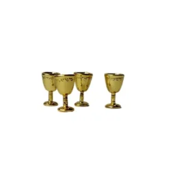 Miniatur Weingläser - gold - 4 Stück
