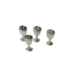 Miniatur Weingläser - silber - 4 Stück