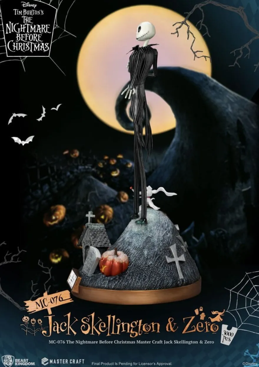 Nightmare before Christmas Master Craft Statue Jack Skellington & Zero 39 cm