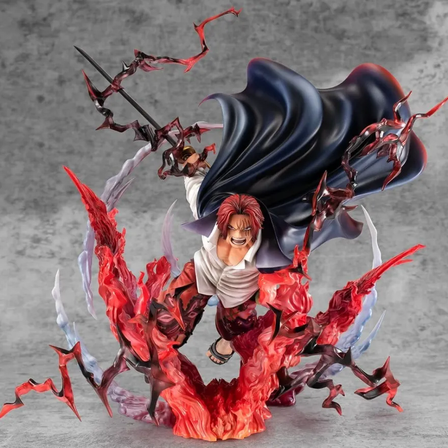 One Piece P.O.P SA-MAXIMUM PVC Statue Leader of Red Hair Pirates Red-Haired Shanks Kamusari 25 cm