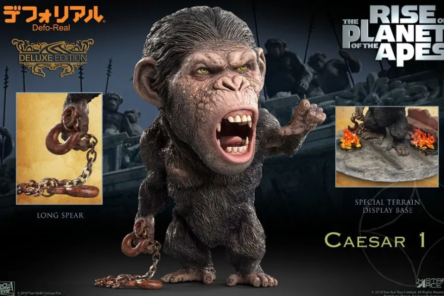 Planet der Affen: Prevolution Defo-Real Series Soft Vinyl Statue Caesar (Chain Version) Deluxe