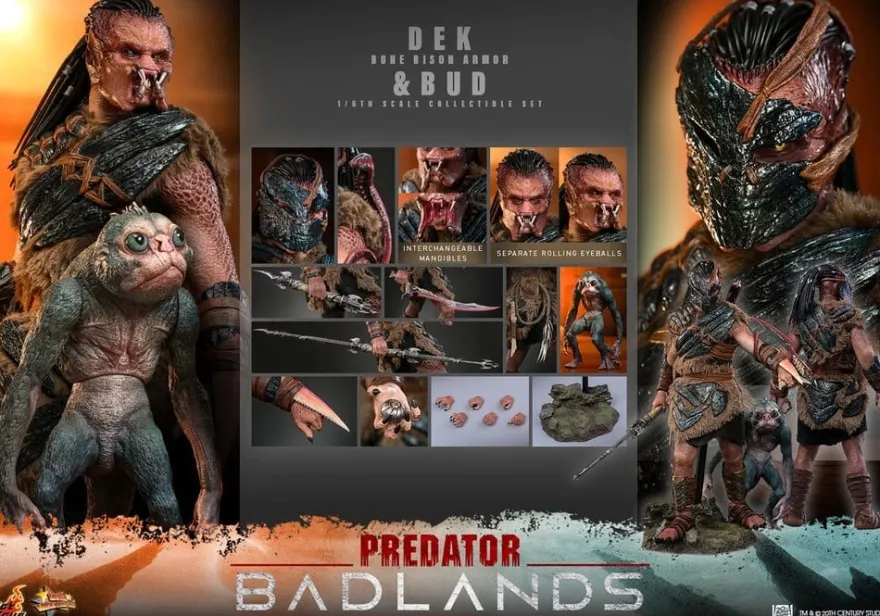 Predator: Badlands Movie Masterpiece Actionfiguren 2er-Pack 1/6 Dek (Bone Bison Armor) and Bud 31 cm