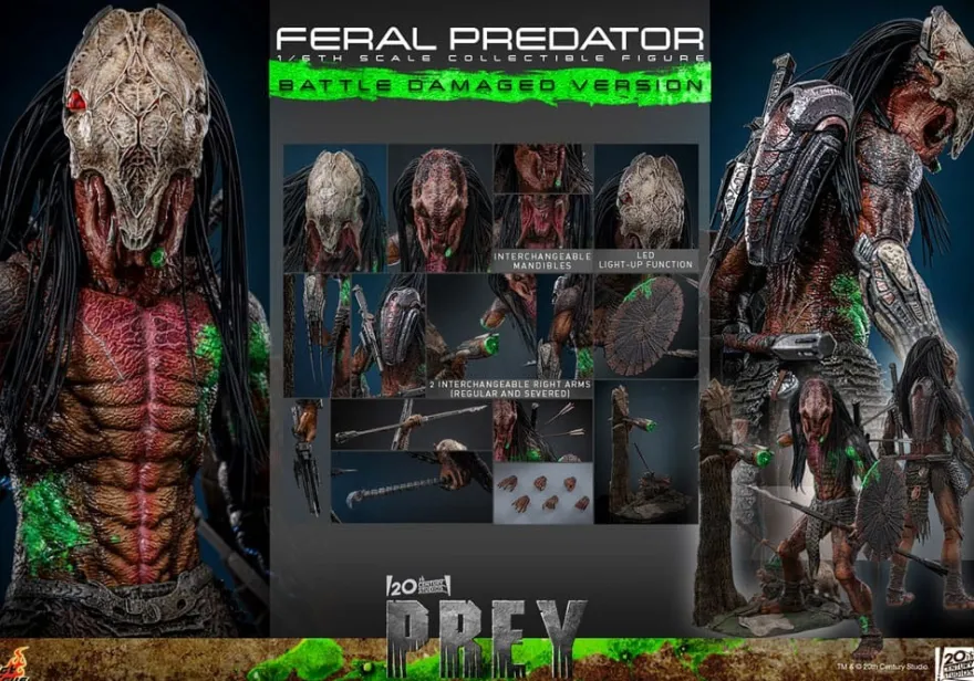 Prey Actionfigur 1/6 Feral Predator (Battle Damaged Version) 37 cm