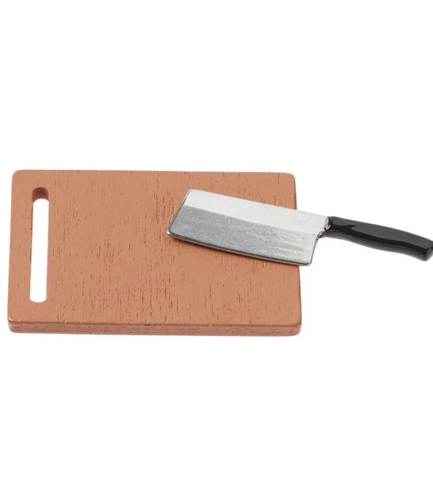 Schneidebrett mit Messer - 3,8 x 2,9 cm - 2-teilig