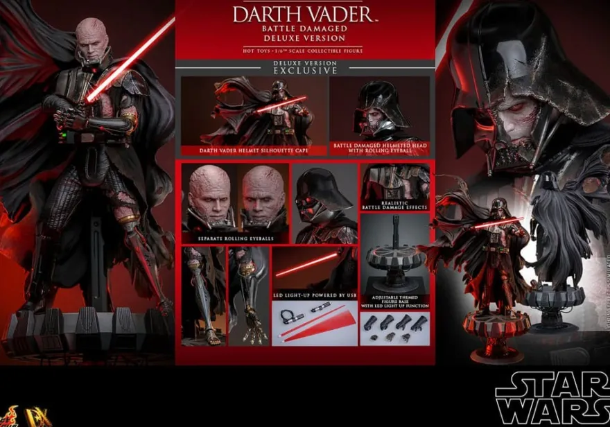 Star Wars Actionfigur 1/6 Darth Vader (Battle Damaged) Deluxe Version 35 cm