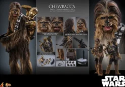 Star Wars Episode V Movie Masterpiece Actionfigur 1/6 Chewbacca with Disassembled C-3PO 36 cm