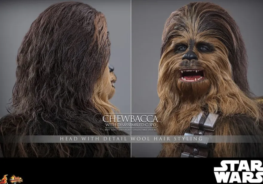 Star Wars Episode V Movie Masterpiece Actionfigur 1/6 Chewbacca with Disassembled C-3PO 36 cm