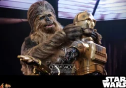 Star Wars Episode V Movie Masterpiece Actionfigur 1/6 Chewbacca with Disassembled C-3PO 36 cm