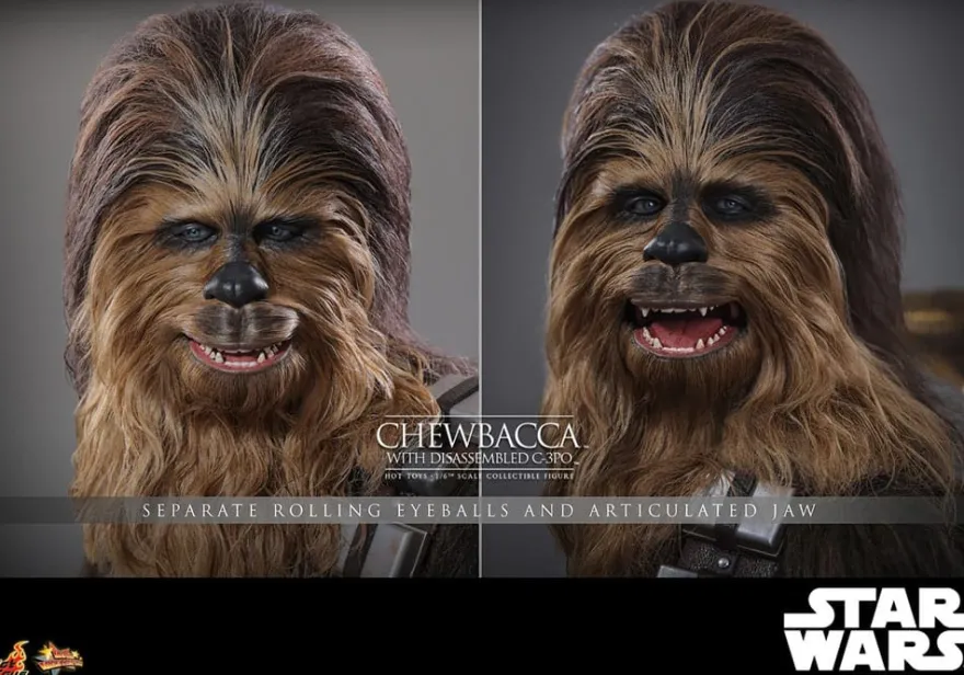 Star Wars Episode V Movie Masterpiece Actionfigur 1/6 Chewbacca with Disassembled C-3PO 36 cm
