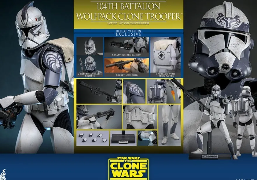 Star Wars The Clone Wars Actionfigur 1/6 104th Battalion Wolfpack Clone Trooper Deluxe Version 30 cm
