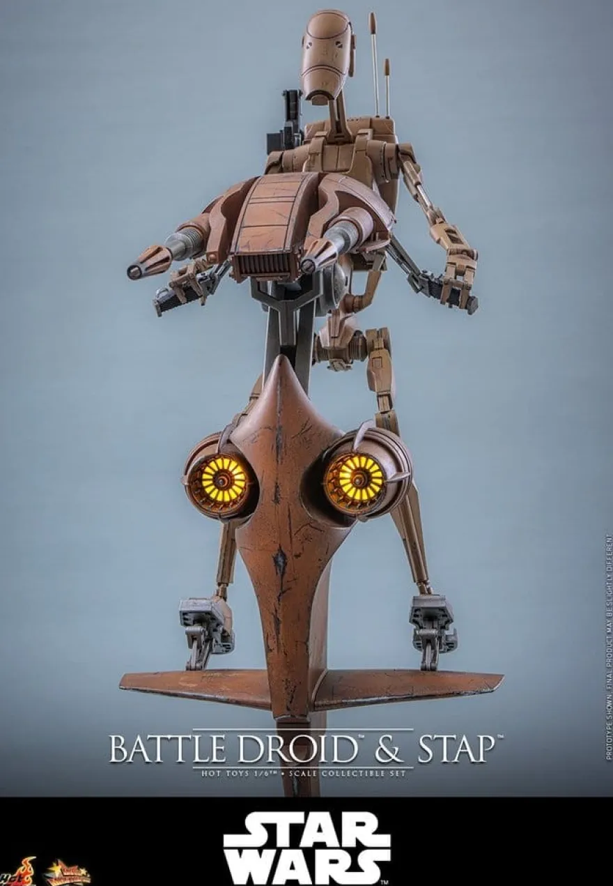 Star Wars: The Phantom Menace Movie Masterpiece Actionfiguren Set 1/6 Battle Droid & STAP 32 cm