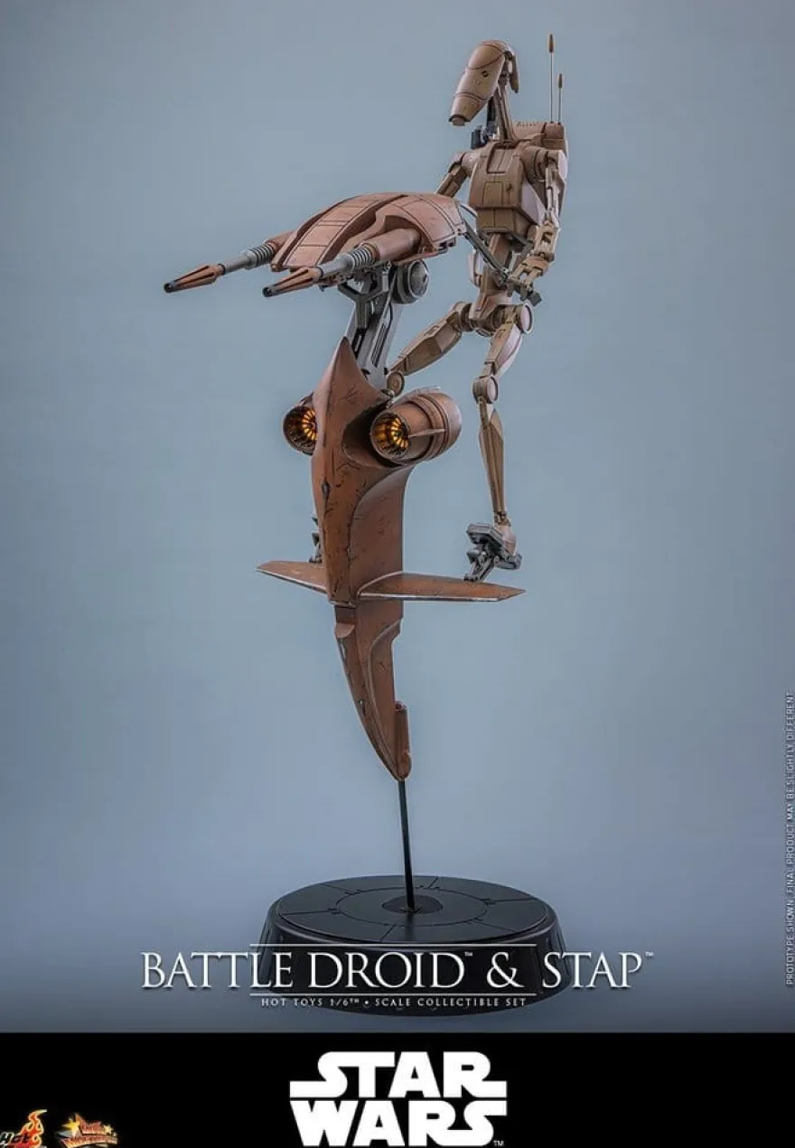 Star Wars: The Phantom Menace Movie Masterpiece Actionfiguren Set 1/6 Battle Droid & STAP 32 cm