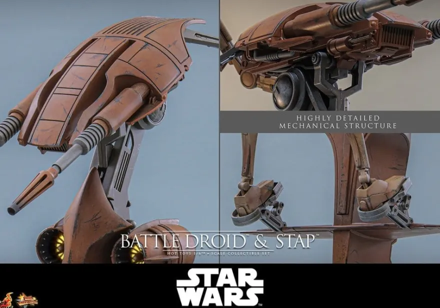 Star Wars: The Phantom Menace Movie Masterpiece Actionfiguren Set 1/6 Battle Droid & STAP 32 cm