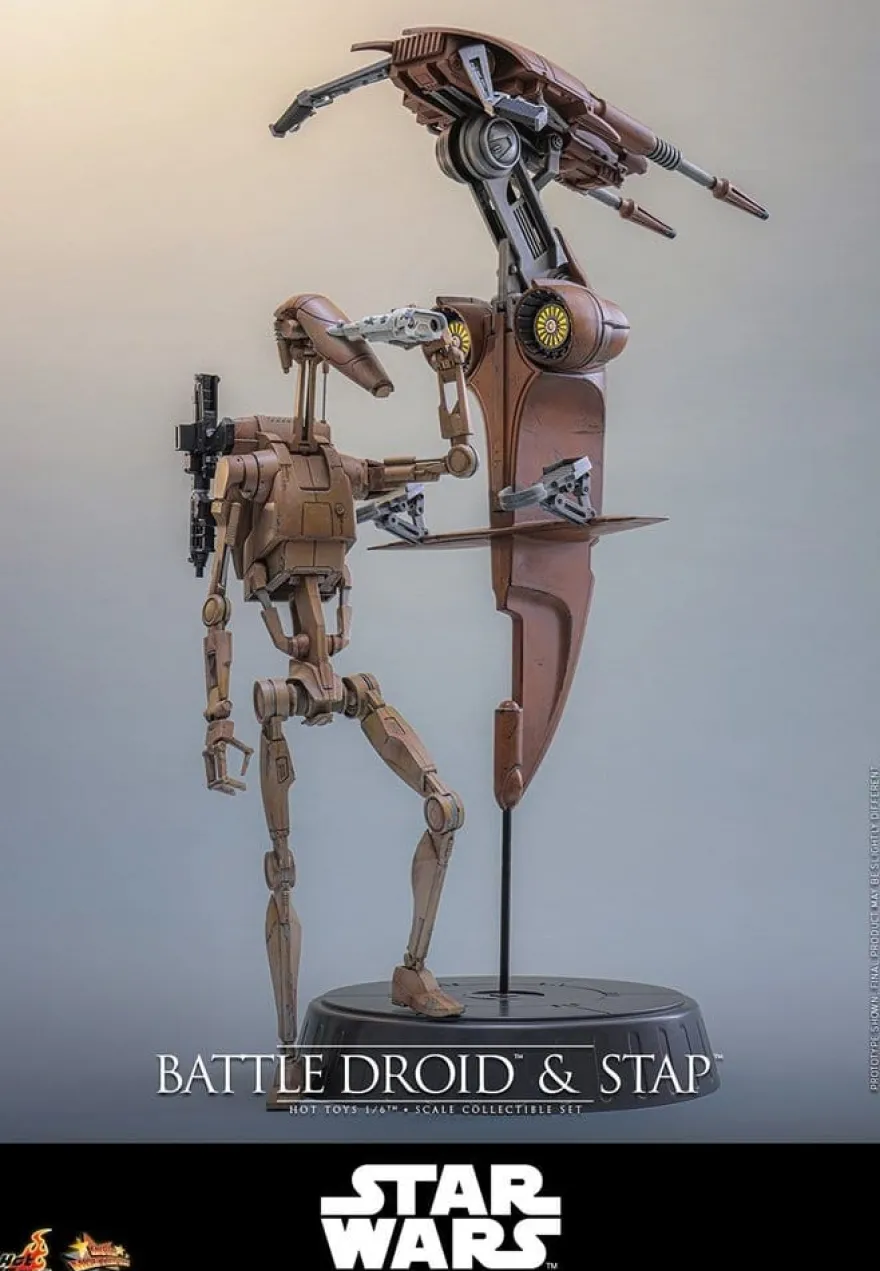 Star Wars: The Phantom Menace Movie Masterpiece Actionfiguren Set 1/6 Battle Droid & STAP 32 cm