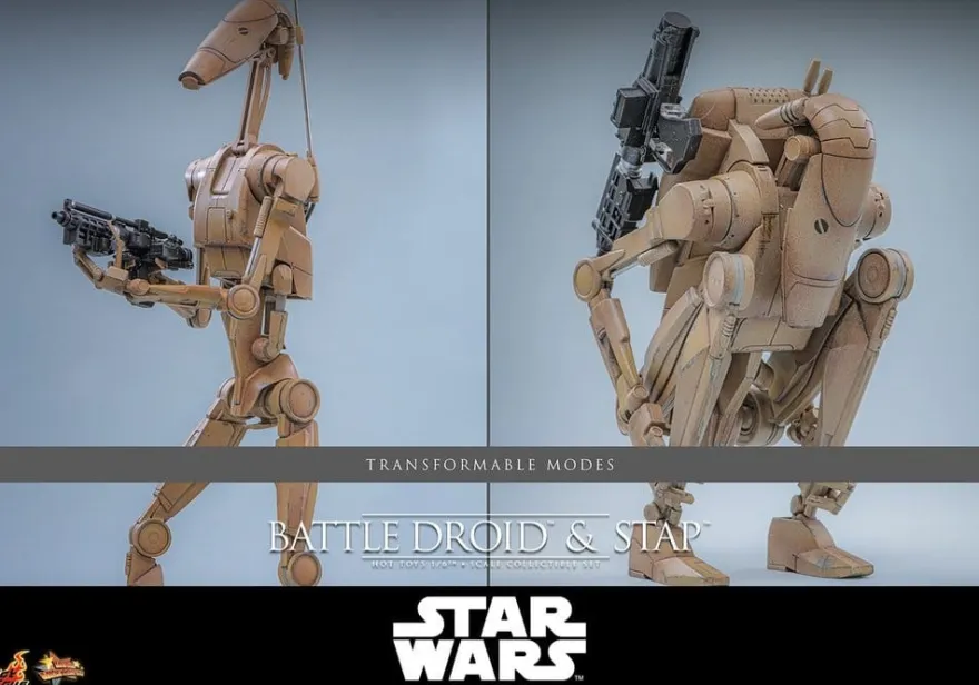 Star Wars: The Phantom Menace Movie Masterpiece Actionfiguren Set 1/6 Battle Droid & STAP 32 cm