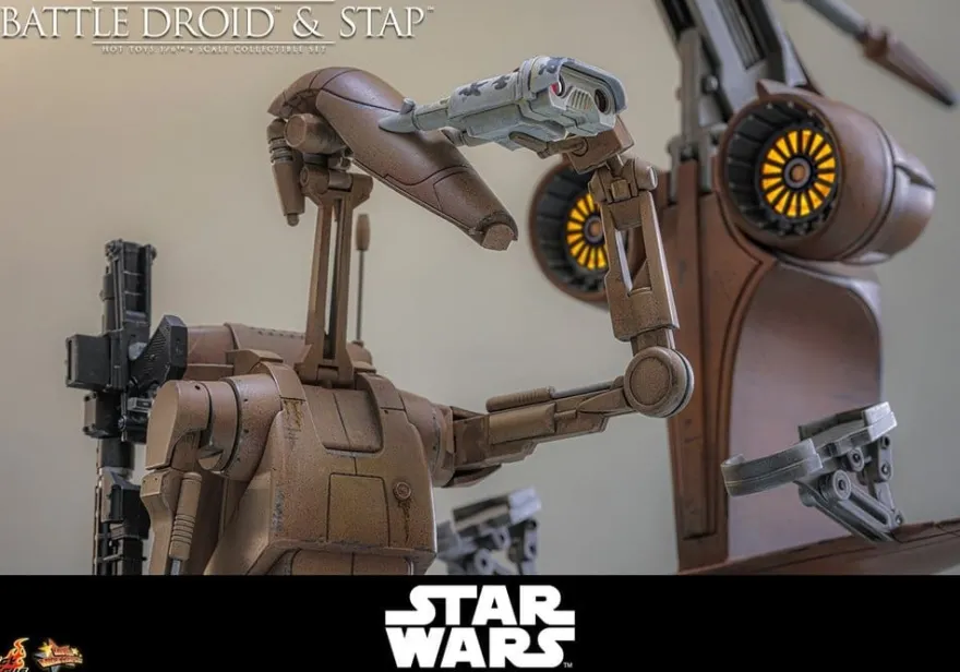 Star Wars: The Phantom Menace Movie Masterpiece Actionfiguren Set 1/6 Battle Droid & STAP 32 cm