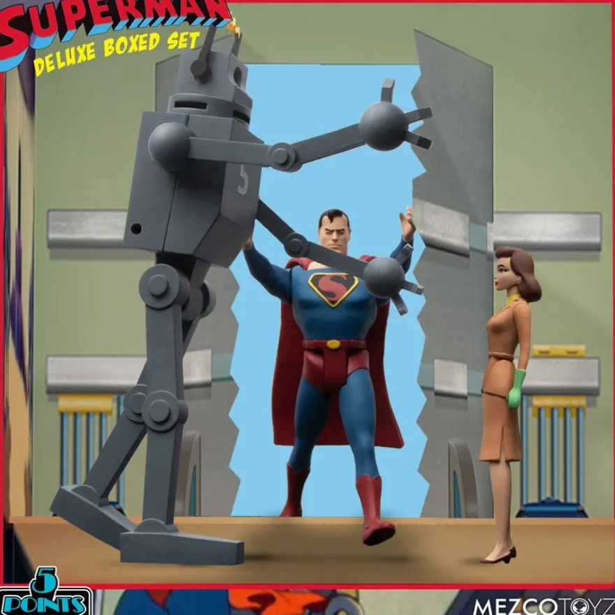 Superman The Mechanical Monsters (1941) '5 Points' Actionfiguren Deluxe Box-Set