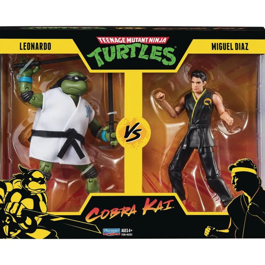 Teenage Mutant Ninja Turtles x Cobra Kai Actionfiguren Leonardo vs. Miguel Diaz (2-Pack)