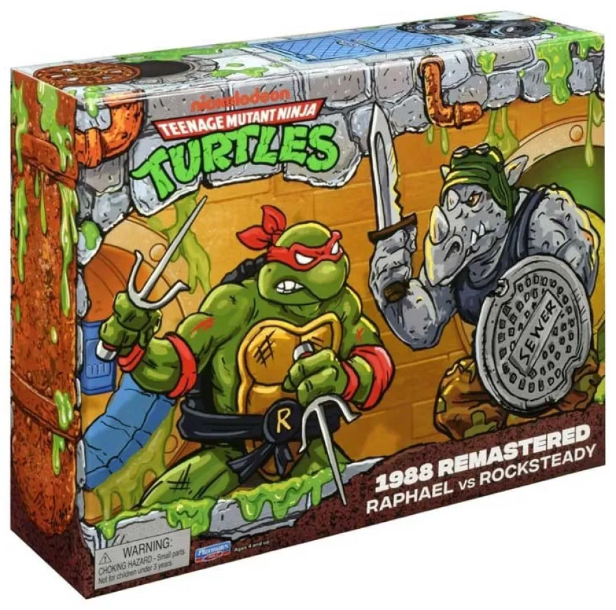 Teenage Mutant Ninja Turtles: Remastered Actionfiguren Raphael vs. Rocksteady