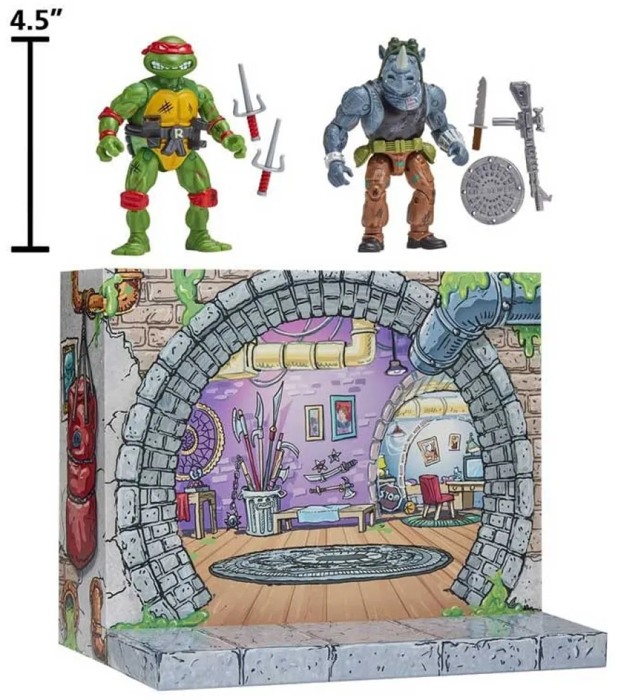 Teenage Mutant Ninja Turtles: Remastered Actionfiguren Raphael vs. Rocksteady