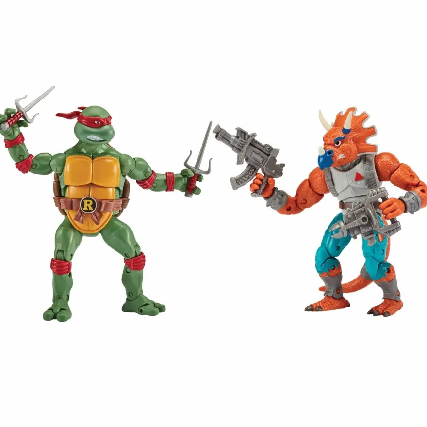 Teenage Mutant Ninja Turtles Classic Actionfiguren Raphael vs Triceraton (2-Pack)
