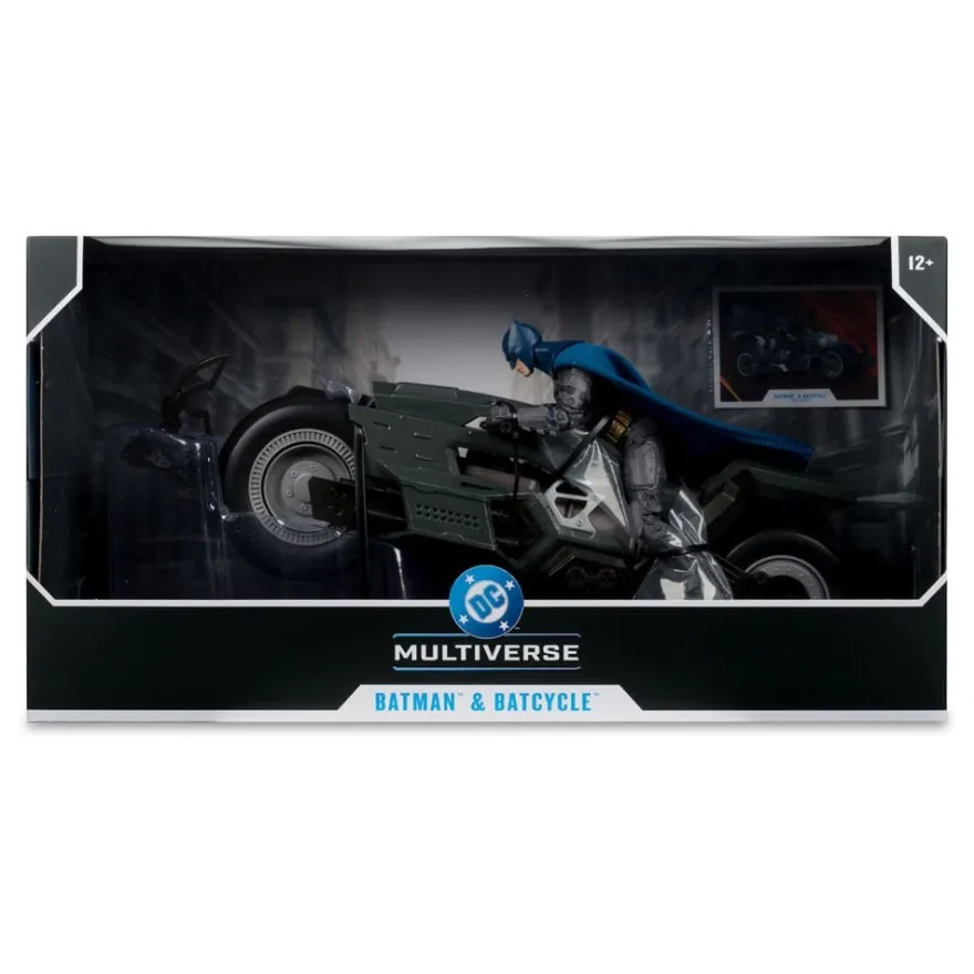 The Flash DC Multiverse Fahrzeug Batcycle with Batman