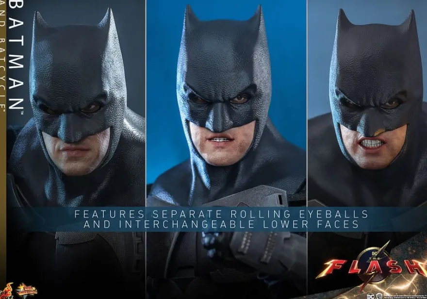 The Flash Movie Masterpiece Actionfigur mit Fahrzeug 1/6 Batman & Batcycle Set 30 cm