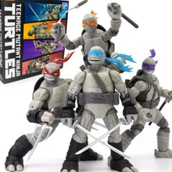 TMNT BST AXN Turtles IDW Comic Black and White 5-Inch Actiofigur 4-Pack - SDCC 2023 Exclusive