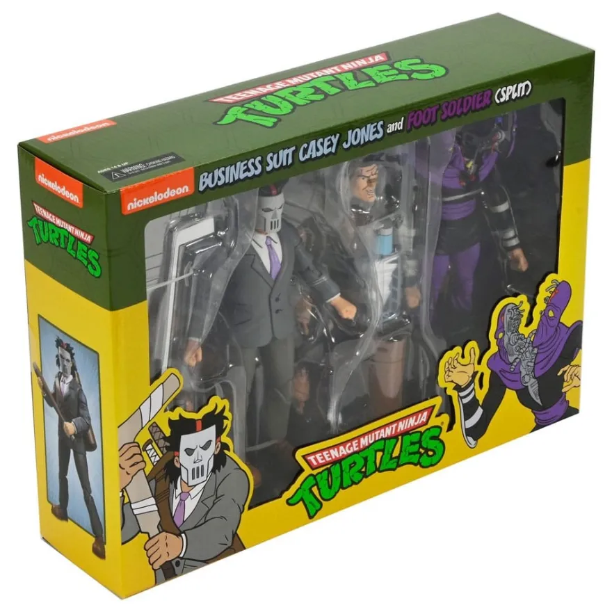 TMNT (Cartoon) Actionfiguren 2er-Pack Business Suit Casey Jones & Split Foot Soldier 18 cm