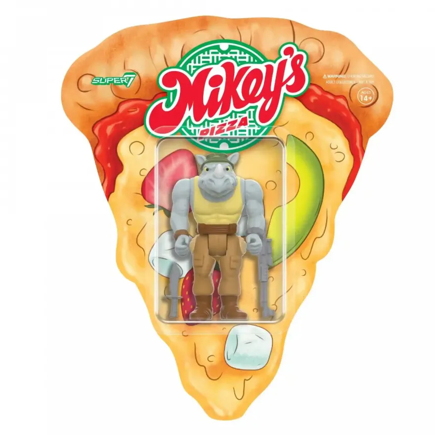 TMNT ReAction Actionfigur Wave 10 - Rocksteady (Weird Pizza To Go)