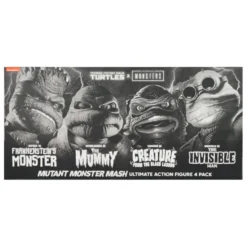 Universal Monsters x Teenage Mutant Ninja Turtles Actionfiguren 4er-Pack Turtles Black & White 18 cm