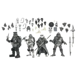 Universal Monsters x Teenage Mutant Ninja Turtles Actionfiguren 4er-Pack Turtles Black & White 18 cm