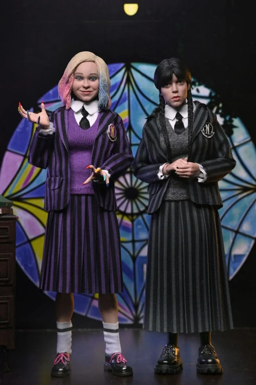 Wednesday Actionfiguren 2er Pack Wednesday Addams (Nevermore Uniform) and Enid 20 cm
