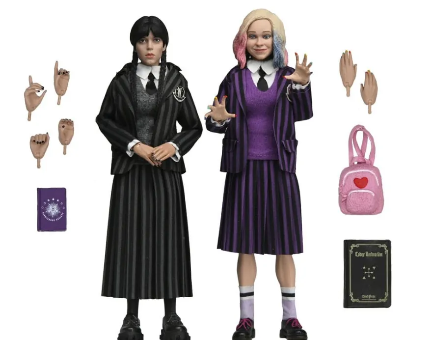 Wednesday Actionfiguren 2er Pack Wednesday Addams (Nevermore Uniform) and Enid 20 cm