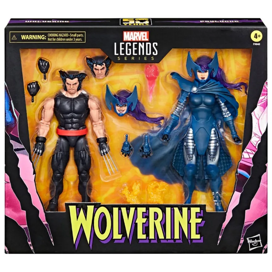 Wolverine 50th Anniversary Marvel Legends Actionfiguren 2er-Pack Wolverine & Psylocke 15 cm