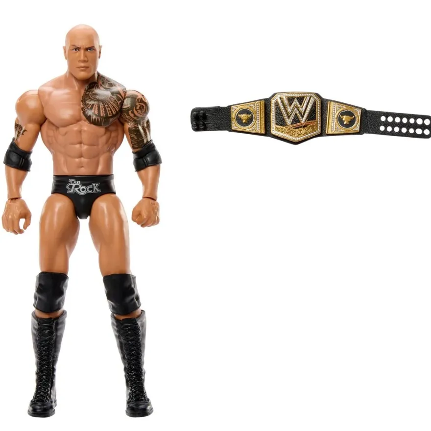 WWE Champions 2025 Wave 2 Actionfigur The Rock Scratch Title Exklusive